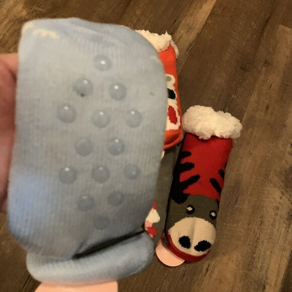 Cozy Plush Fleece Non-Slip Christmas Socks With Animal Designs for Kids - Picture 3 of 11
